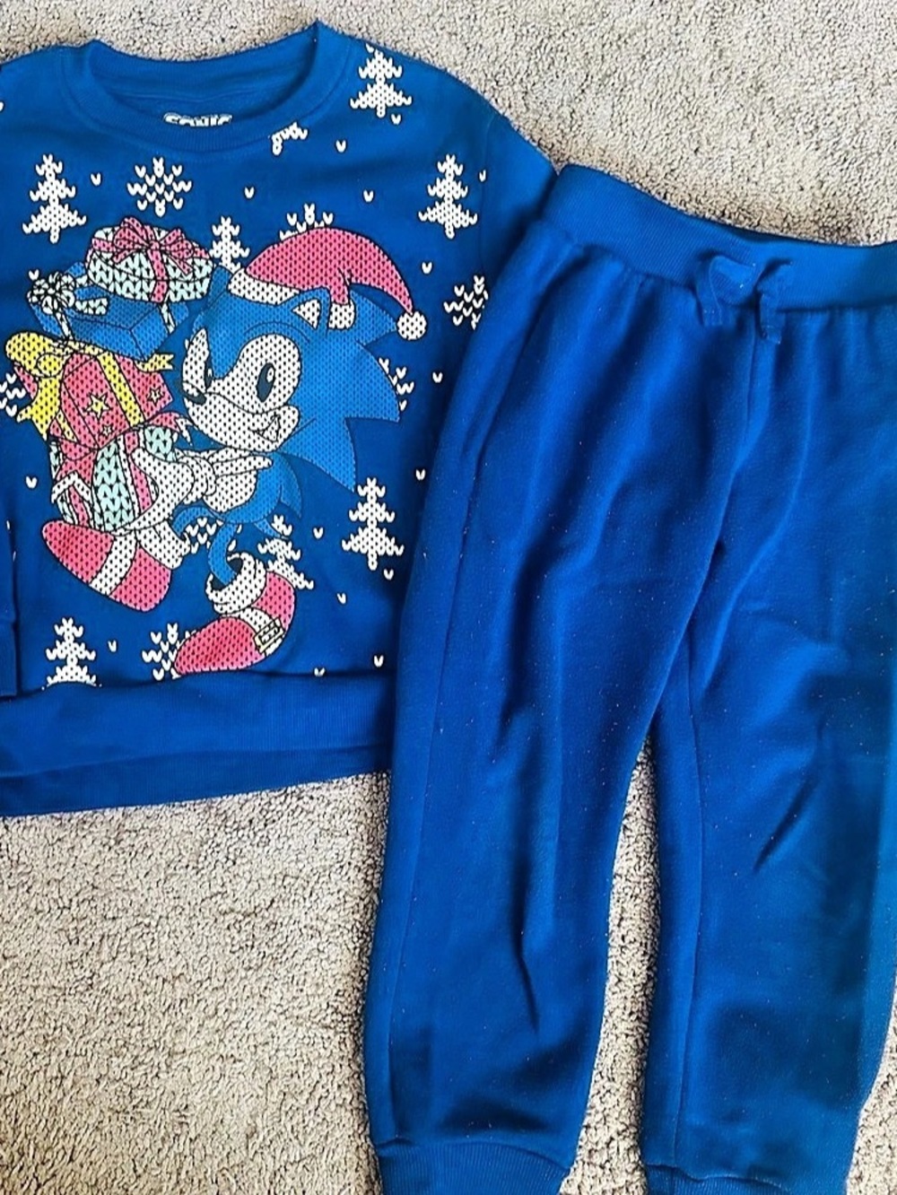 Sonic the Hedgehog Boys Size 4 Blue Matching Set